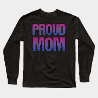 Distressed Bisexual Proud Mom Mothers Day Bi Pride Flag Long Sleeve T-Shirt